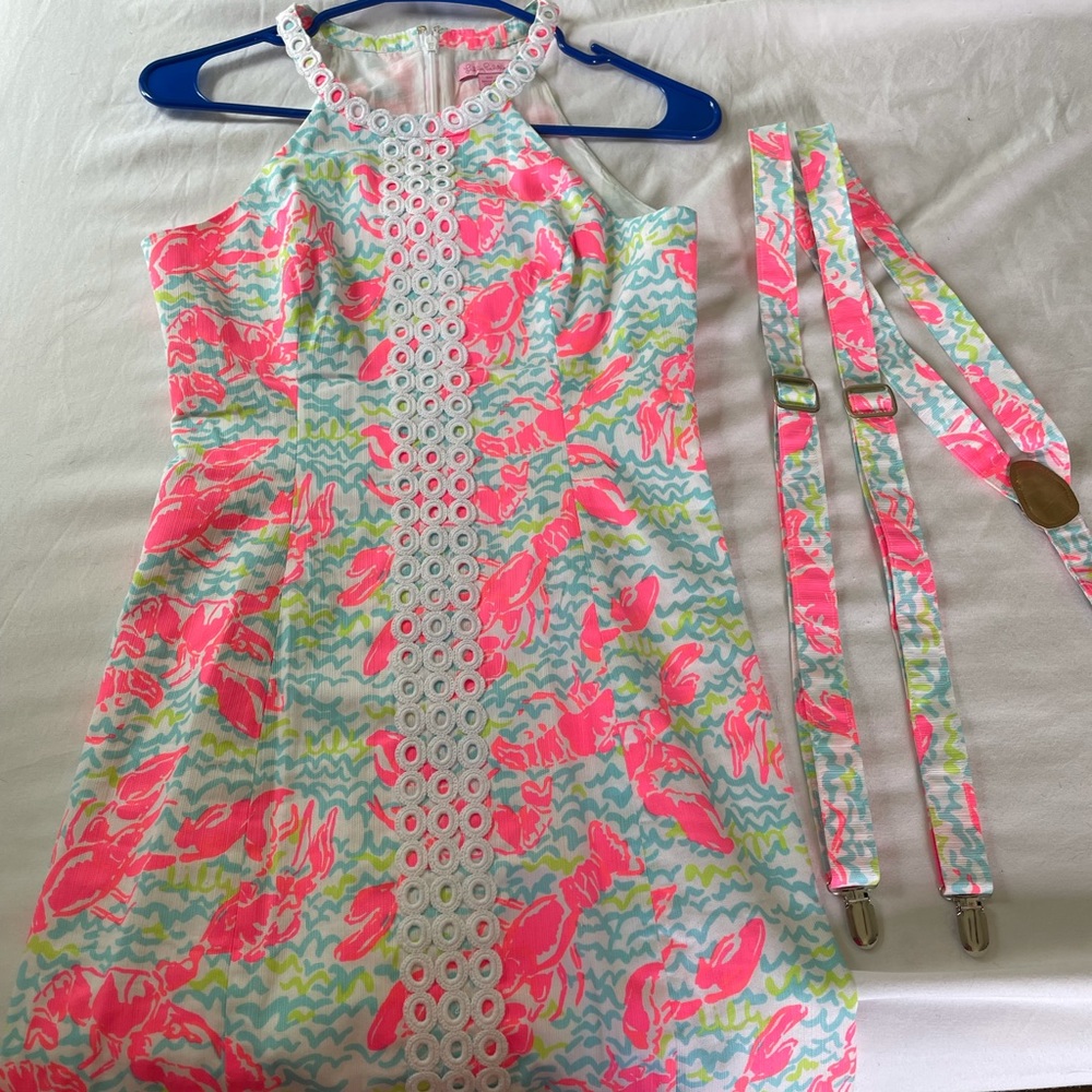 Lilly Pulitzer lobstah roll dress and suspenders